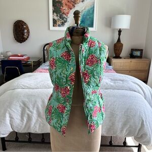 LILLY PULITZER LAUREN PUFFER VEST SPIKE PUNCH EUC XS